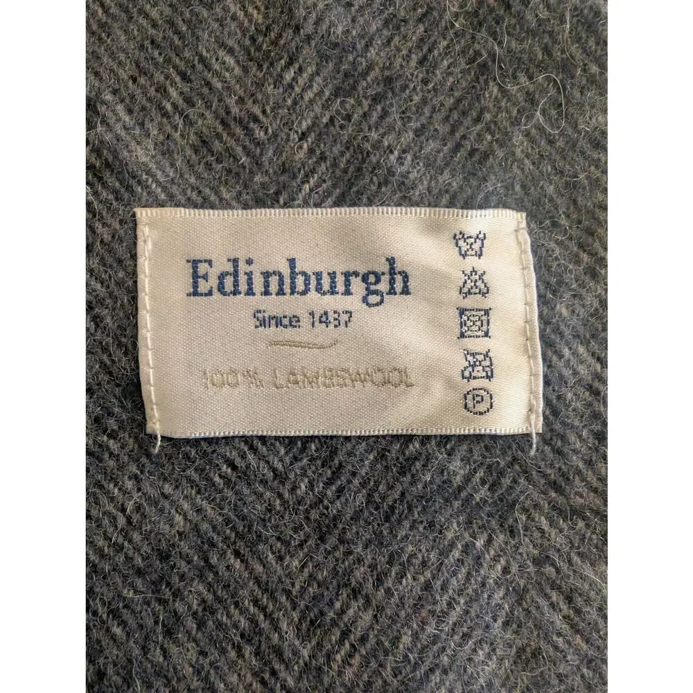 Edinburgh 100% Lambswool Tartan Grey Scarf
